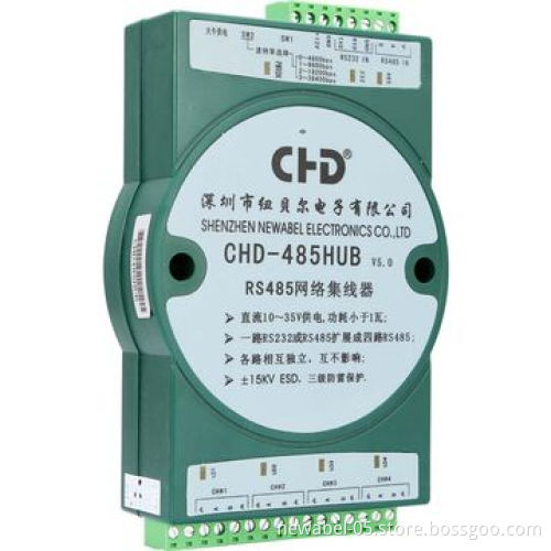 DC-DC Converter with <5W Power, RS-232/485 Input and 8-channel RS-485 Output